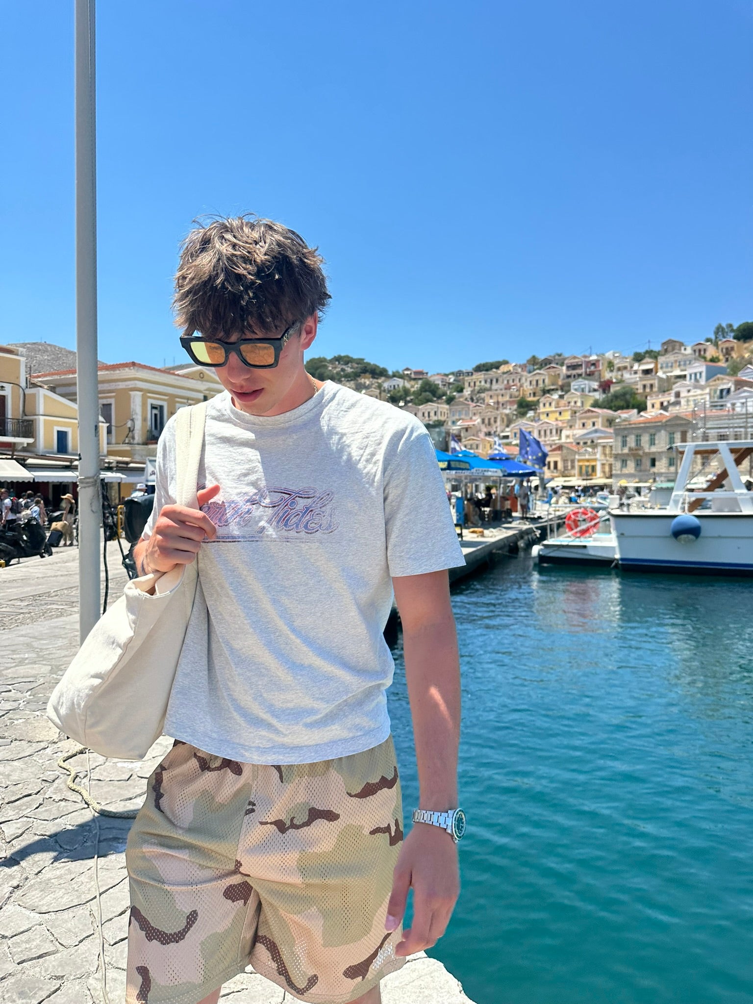 Washed t-shirt with paint