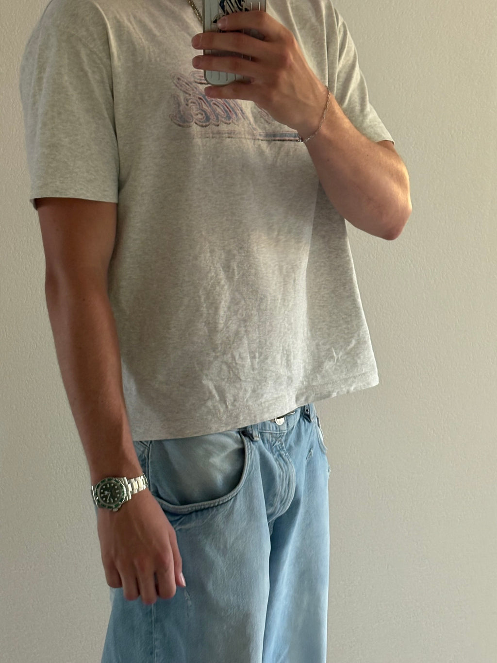 Washed t-shirt with paint